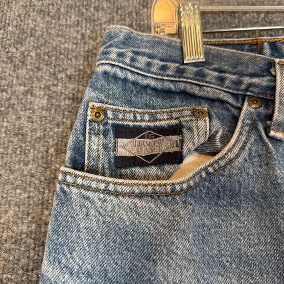 Vintage Diamond Gusset Jeans Mens 36x32 Made In USA Denim Light Wash - Picture 4 of 10